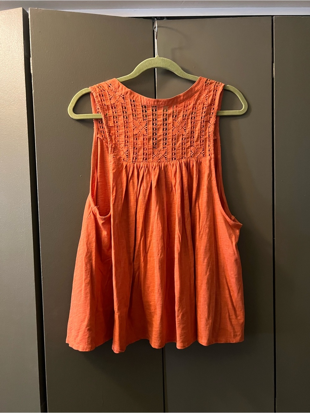 Free People Rust Orange Crochet-Detail Sleeveless Tank - Picture 2 of 4